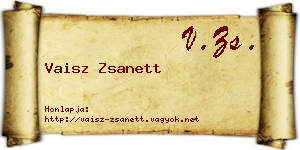 Vaisz Zsanett névjegykártya
